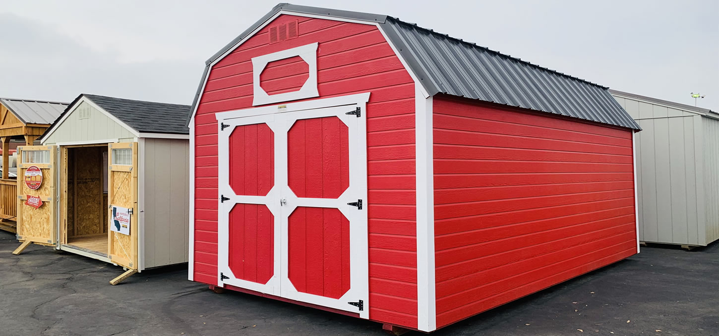 Red shed styled like a barn